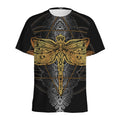 Boho Spiritual Dragonfly Print Men's Athletic T-Shirt