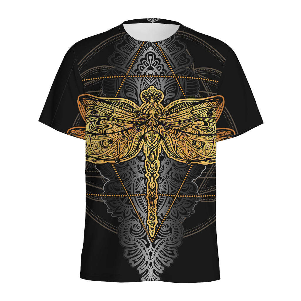 Boho Spiritual Dragonfly Print Men's Sports T-Shirt