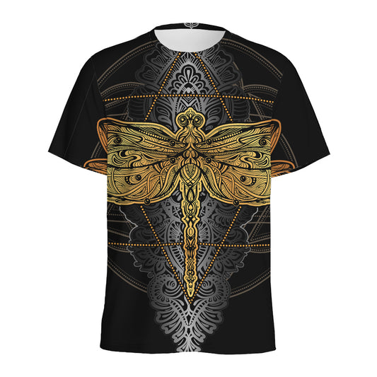 Boho Spiritual Dragonfly Print Men's Sports T-Shirt
