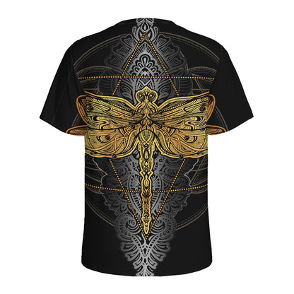Boho Spiritual Dragonfly Print Men's Sports T-Shirt