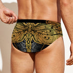 Boho Spiritual Dragonfly Print Men's Swim Briefs