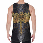 Boho Spiritual Dragonfly Print Men's Velvet Tank Top