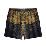 Boho Spiritual Dragonfly Print Mesh Shorts