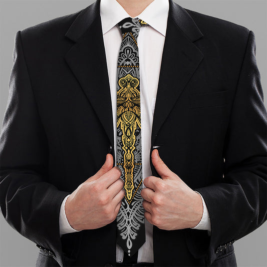 Boho Spiritual Dragonfly Print Necktie
