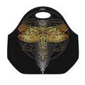 Boho Spiritual Dragonfly Print Neoprene Lunch Bag