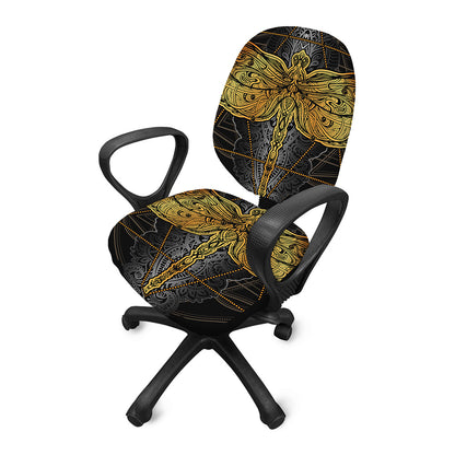 Boho Spiritual Dragonfly Print Office Chair Cover