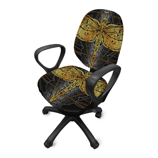 Boho Spiritual Dragonfly Print Office Chair Cover