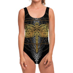 Boho Spiritual Dragonfly Print One Piece Swimsuit