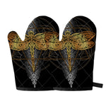 Boho Spiritual Dragonfly Print Oven Mitts