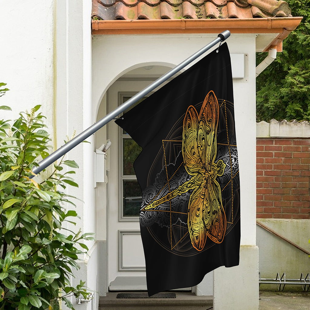 Boho Spiritual Dragonfly Print Polyester Flag