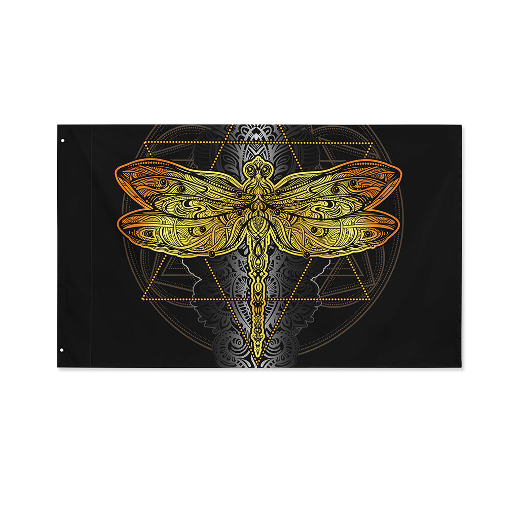 Boho Spiritual Dragonfly Print Polyester Flag