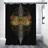 Boho Spiritual Dragonfly Print Premium Shower Curtain