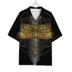Boho Spiritual Dragonfly Print Rayon Hawaiian Shirt