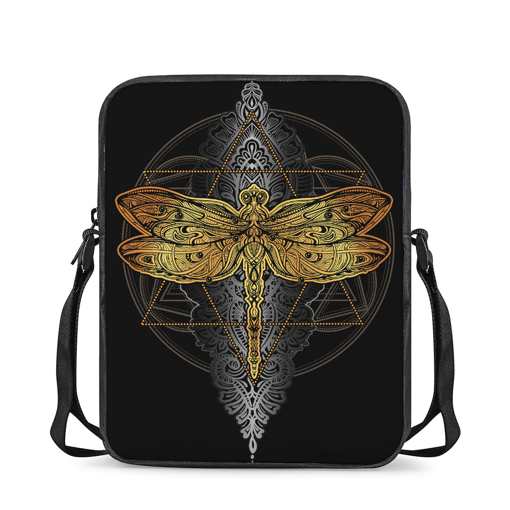 Boho Spiritual Dragonfly Print Rectangular Crossbody Bag