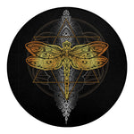 Boho Spiritual Dragonfly Print Round Blanket