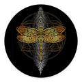 Boho Spiritual Dragonfly Print Round Floor Mat