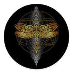 Boho Spiritual Dragonfly Print Round Floor Mat