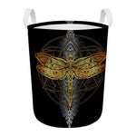 Boho Spiritual Dragonfly Print Round Laundry Basket