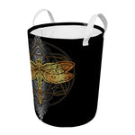 Boho Spiritual Dragonfly Print Round Laundry Basket