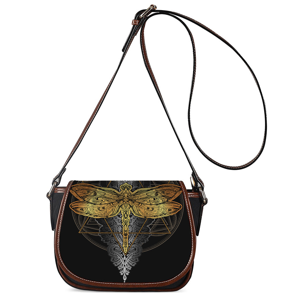 Boho Spiritual Dragonfly Print Saddle Bag