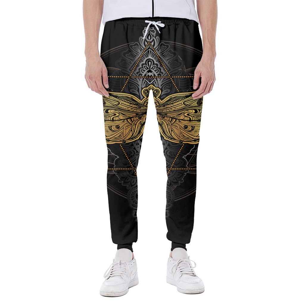 Boho Spiritual Dragonfly Print Scuba Joggers