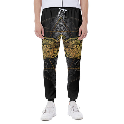 Boho Spiritual Dragonfly Print Scuba Joggers
