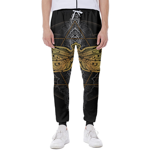 Boho Spiritual Dragonfly Print Scuba Joggers