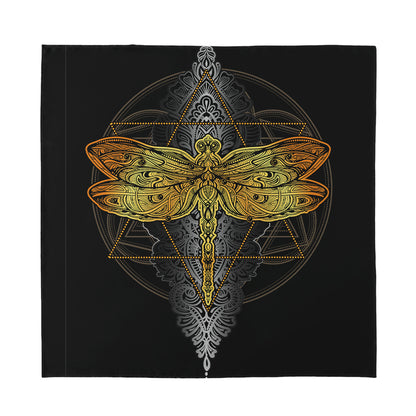 Boho Spiritual Dragonfly Print Silk Bandana