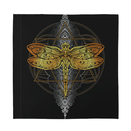 Boho Spiritual Dragonfly Print Silk Bandana
