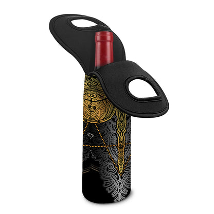 Boho Spiritual Dragonfly Print Single Neoprene Wine Tote