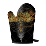 Boho Spiritual Dragonfly Print Single Oven Mitt