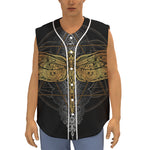 Boho Spiritual Dragonfly Print Sleeveless Baseball Jersey