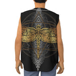 Boho Spiritual Dragonfly Print Sleeveless Baseball Jersey