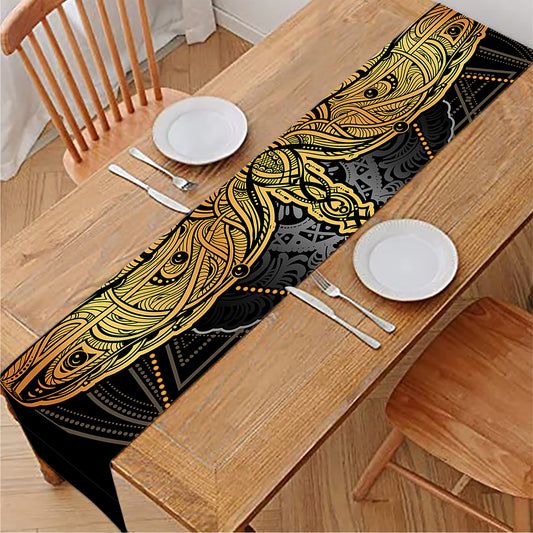 Boho Spiritual Dragonfly Print Table Runner