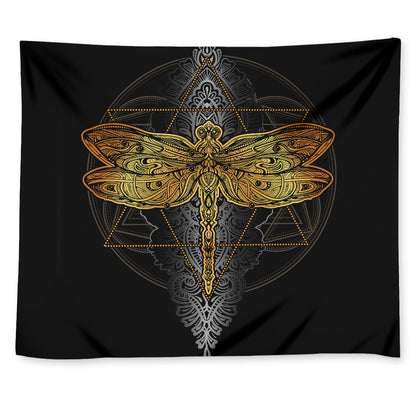 Boho Spiritual Dragonfly Print Tapestry