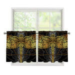 Boho Spiritual Dragonfly Print Tier Curtains