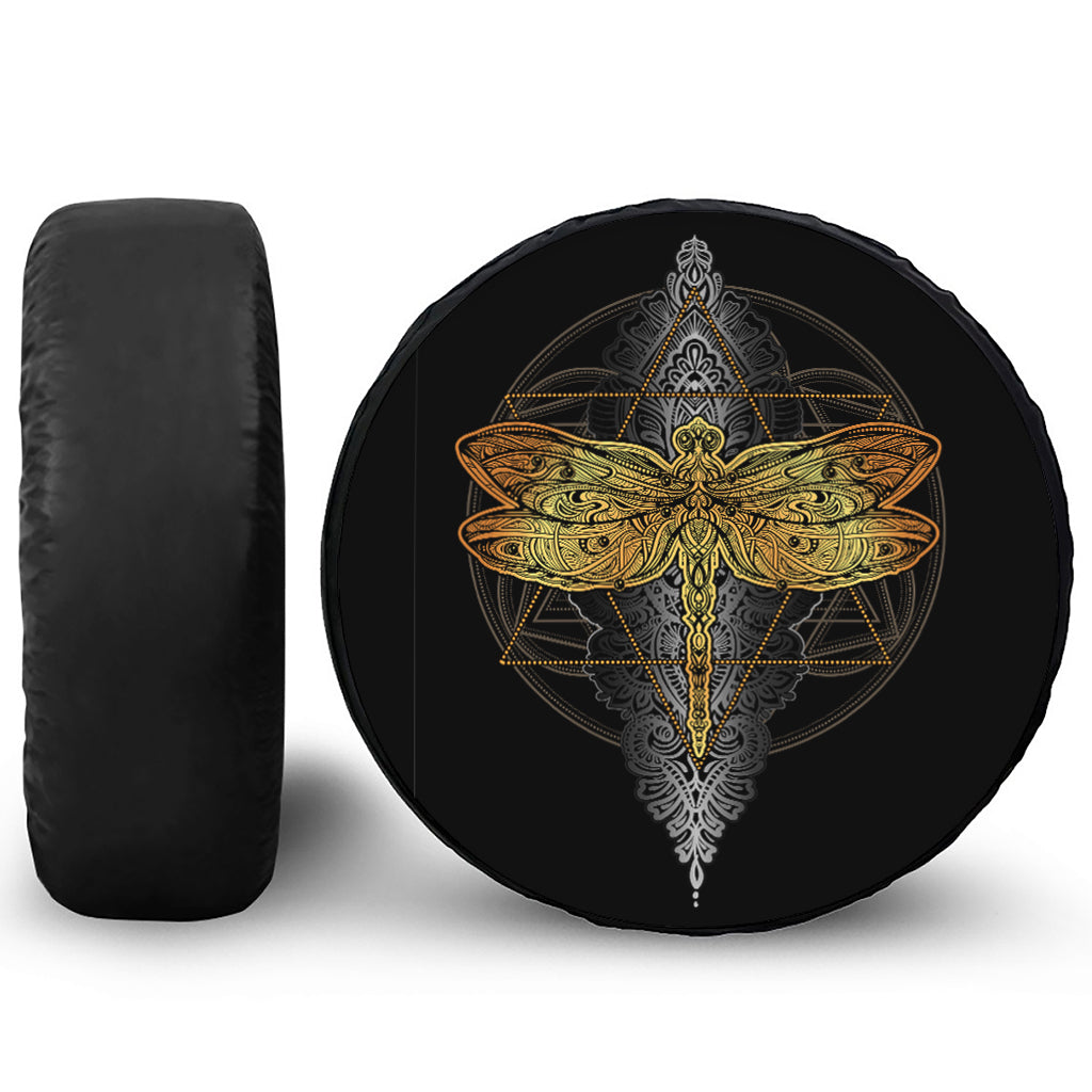 Boho Spiritual Dragonfly Print Tire Cover
