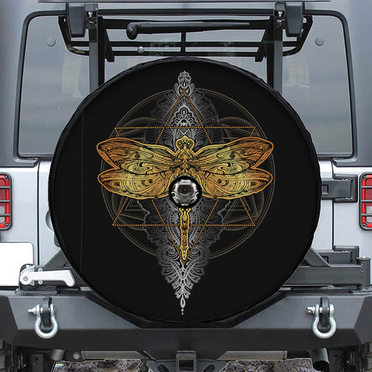 Boho Spiritual Dragonfly Print Tire Cover With Camera Hole