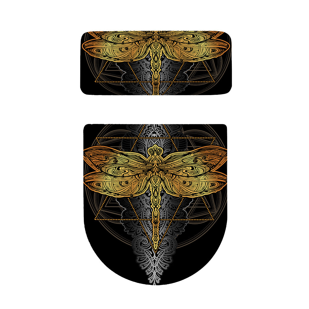 Boho Spiritual Dragonfly Print Toilet Lid And Tank Cover Set