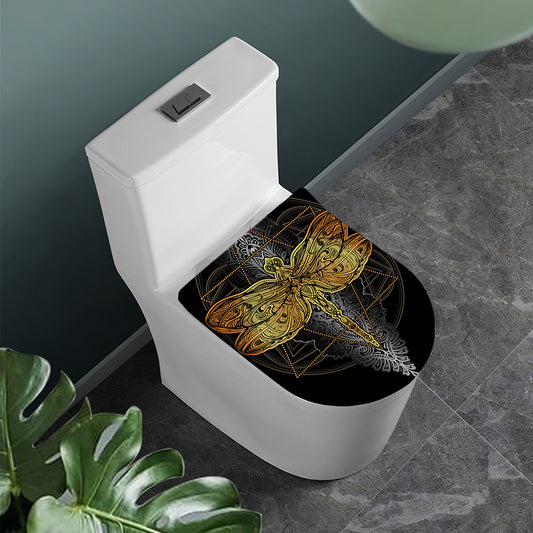 Boho Spiritual Dragonfly Print Toilet Lid Cover