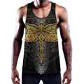 Boho Spiritual Dragonfly Print Men's Workout Tank Top