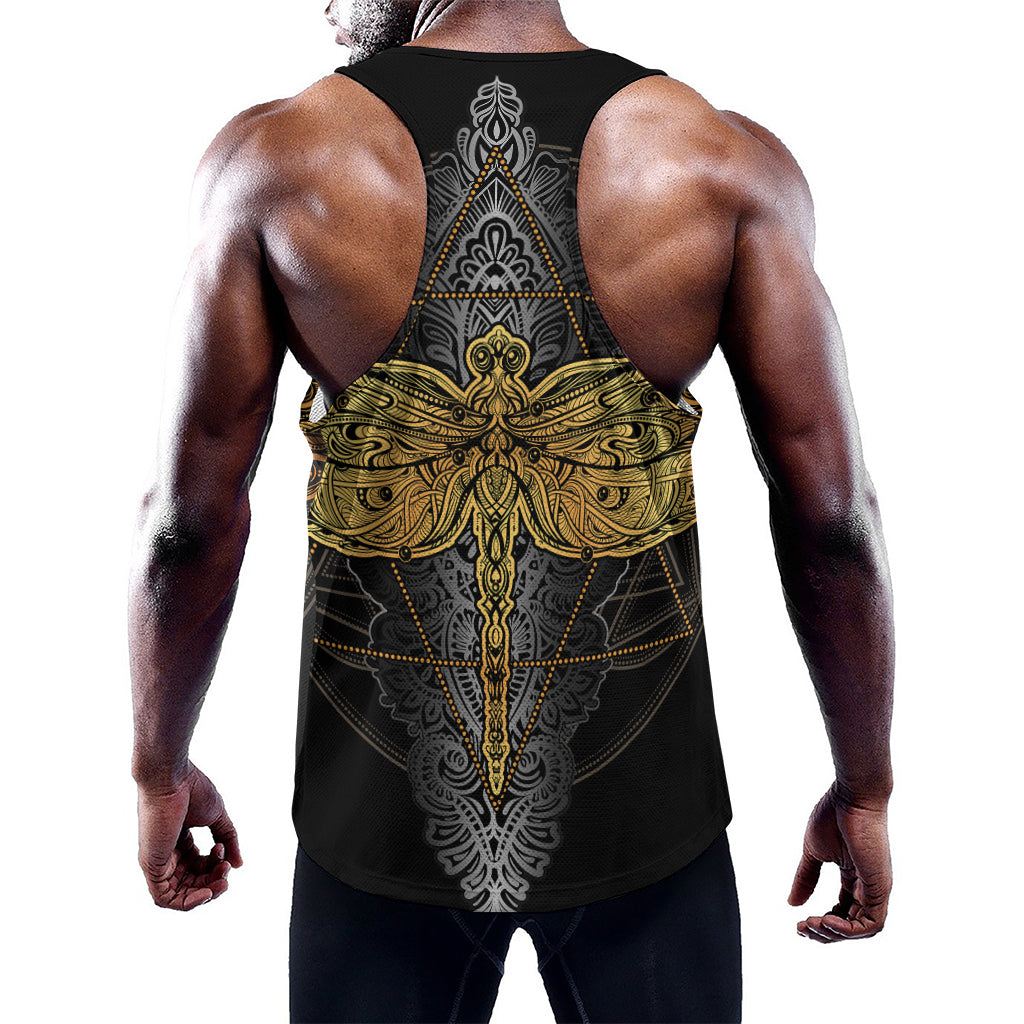 Boho Spiritual Dragonfly Print Training Tank Top