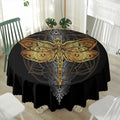 Boho Spiritual Dragonfly Print Waterproof Round Tablecloth