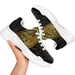 Boho Spiritual Dragonfly Print White Chunky Shoes