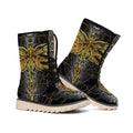Boho Spiritual Dragonfly Print Winter Boots