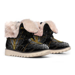 Boho Spiritual Dragonfly Print Winter Boots