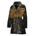 Boho Spiritual Dragonfly Print Women's Bathrobe