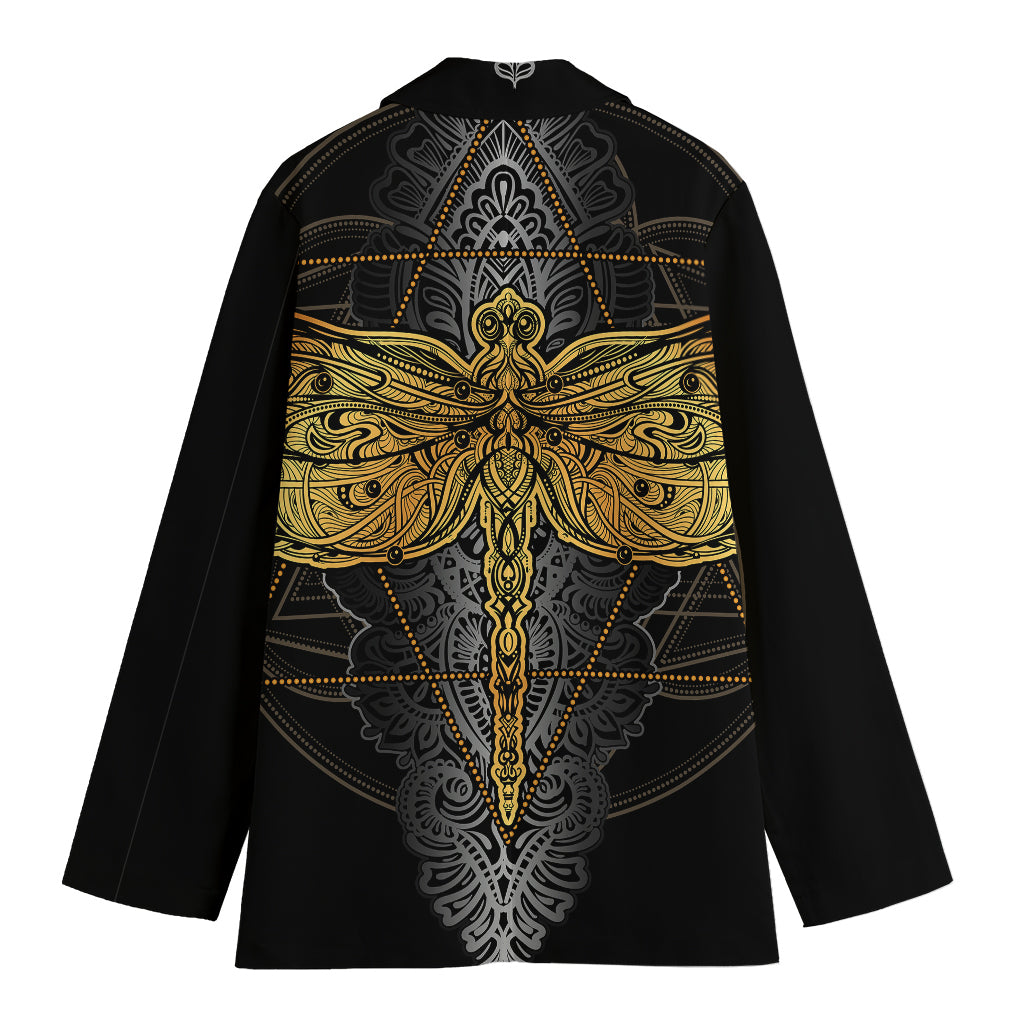 Boho Spiritual Dragonfly Print Women's Blazer