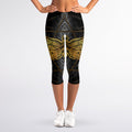 Boho Spiritual Dragonfly Print Women's Capri Leggings