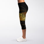 Boho Spiritual Dragonfly Print Women's Capri Leggings